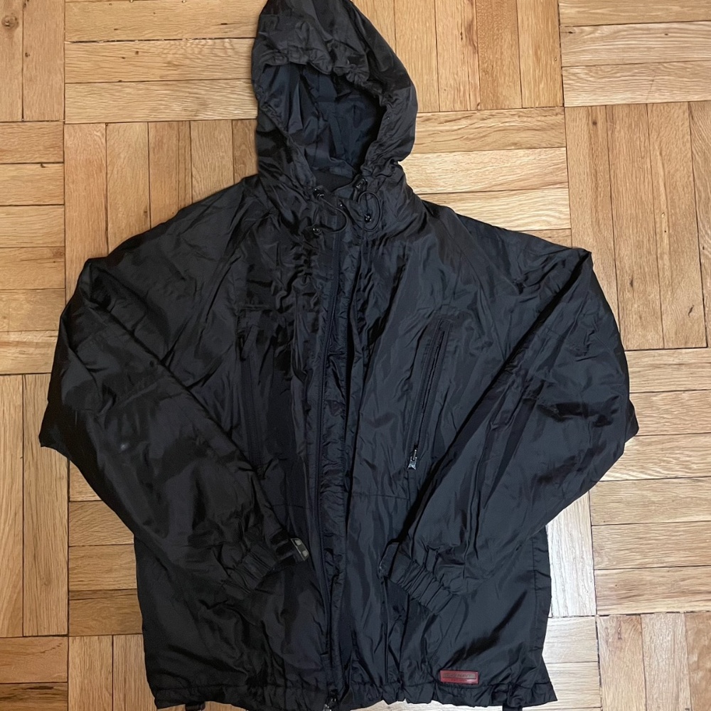 black rain jacket